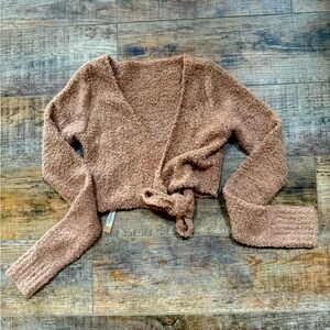SKIMS Cozy Knit Wrap Top Camel